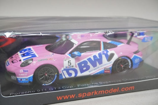 1:43 SPARK S5232 Porsche 911 GT3 Cup Porsche Supercup Champion 2022 #5