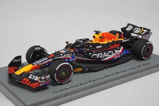 1:43 SPARK S8915 Oracle Red Bull Racing RB19 Winner USA GP 2023 #1 Max Verstappen