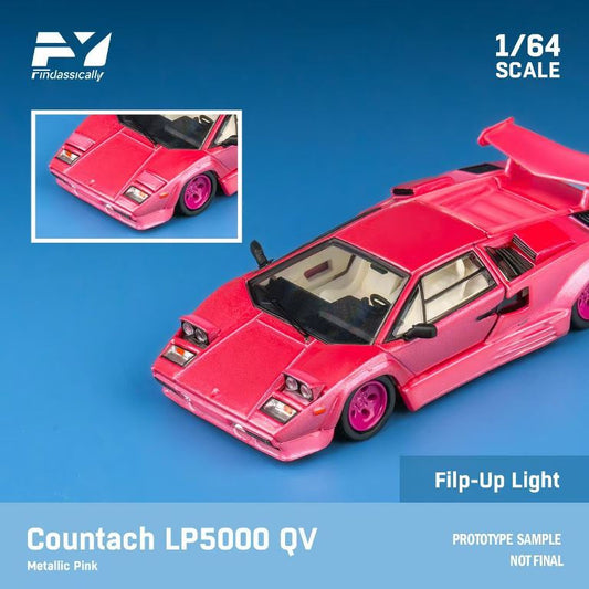 FY64060 Finclassically 1:64 Lamborghini Countach Lp5000 QV Metallic pink
