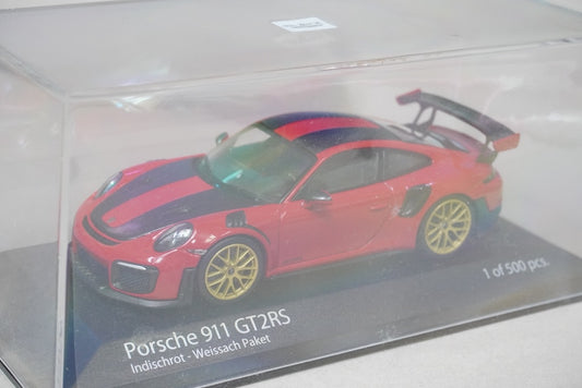 1:43 MINICHAMPS 410067221 Porsche 911 (991 II) GT2 RS 2018 Red