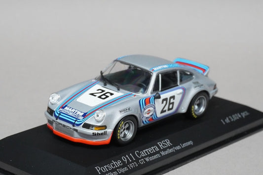 1:43 MINICHAMPS 430736926 Porsche 911 Carrera RSR MARTINI Winner 1000KM Dijon 1973 #26