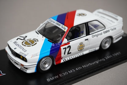 1:43 SPARK SG608 BMW E30 M3 Nurburgring 24H 4th 1987 #72 model car