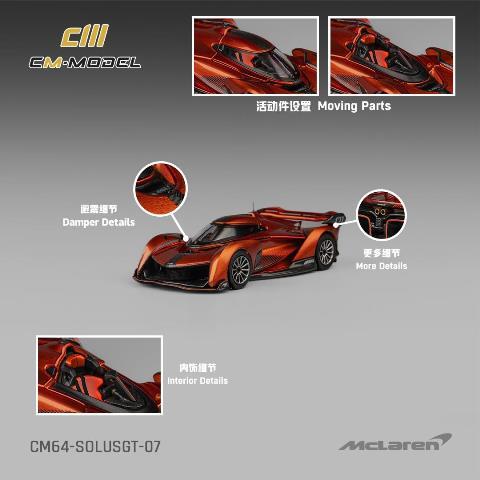 CM64-SOLUSGT-07 CM-Model 1:64 McLaren Solus GT Metallic Orange model car