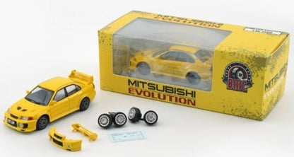64B0407 BM CREATIONS 1:64 Mitsubishi Lancer Evolution V/VI Yellow RHD model car