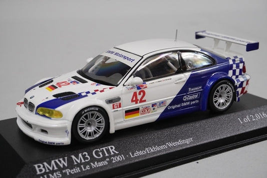 1:43 MINICHAMPS 400012142 BMW M3 GTR ALMs "Petite Mans" 2001 #42