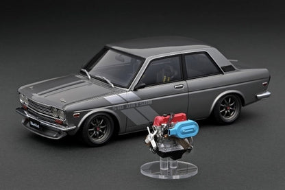 IG3310 ignition model 1:18 Nissan Datsun Bluebird (510) Gun Metallic With Engine