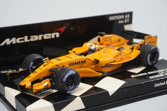 1:43 MINICHAMPS 530064374 McLaren Mercedes MP4-21 INTERIM LIVERY '6 #4 Montoya