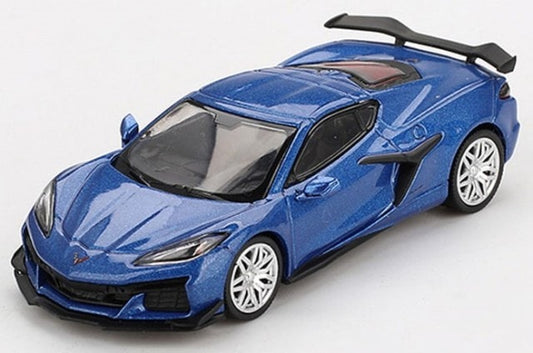 MGT00892-L TSM MINI-GT 1:64 Chevrolet Corvette Z06 2023 Elkhart Lake Blue Metallic LHD model car