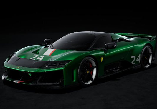 [ Pre-order ] P18253F BBR 1:18 Ferrari F80 opt carbon Green Jewel race n.24 wheels race carbon/silver *Clear case included