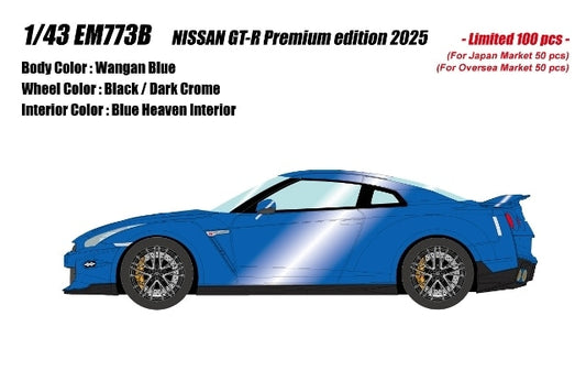 [ Pre-order ] EM773B Make Up EIDOLON 1:43 NISSAN GT-R Premium edition 2025 Wangan Blue