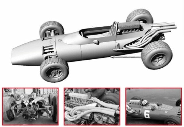 [ Pre-order ] Tameo Kit 1:43 Metal Kit of Ferrari 312 F1 Belgian Grand Prix 1966 Winner J. Surtees #6 SLK 138