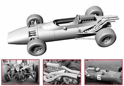 [ Pre-order ] Tameo Kit 1:43 Metal Kit of Ferrari 312 F1 Belgian Grand Prix 1966 Winner J. Surtees #6 SLK 138