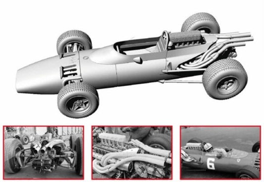 [ Pre-order ] Tameo Kit 1:43 Metal Kit of Ferrari 312 F1 Belgian Grand Prix 1966 Winner J. Surtees #6 SLK 138