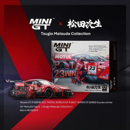MGT00875-L TSM MINI-GT 1:64 Nissan GT-R Nismo GT500 SUPER GT 2021 #23 with figure LHD model car