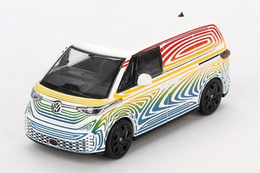 [ Back-order ] TSM MINI-GT MGT00899-BL 1:64 Volkswagen ID. Buzz Prototype "Rainbow" LHD Blister Pack model car