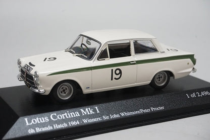 1:43 MINICHAMPS 400648219 Lotus Cortina Mk1 Brands Hatch 6H Winner 1964 #19