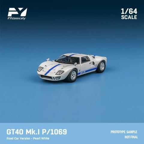 [ Pre-order ] FY64078 Finclassically 1:64 Ford GT40 Mk.I P1069 Pearl White Road Car Version