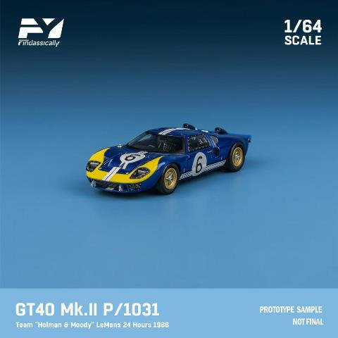 [ Pre-order ] FY64079 Finclassically 1:64 Ford GT40 Mk.II P1031 “Holman & Moody” 1966 LeMans 24 Hours #6