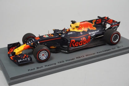 1:43 SPARK S5047 Red Bull Racing Tag Heuer RB13 Azerbaijan GP Winner 2017 #3 Daniel Ricciardo