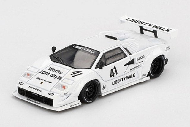 MGT00966-L TSM MINI-GT 1:64 Lamborghini Countach LB-WORKS Tokyo Auto Salon 2024 White (Left-Hand Drive)