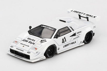 MGT00966-L TSM MINI-GT 1:64 Lamborghini Countach LB-WORKS Tokyo Auto Salon 2024 White (Left-Hand Drive)