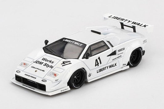 MGT00966-L TSM MINI-GT 1:64 Lamborghini Countach LB-WORKS Tokyo Auto Salon 2024 White (Left-Hand Drive)