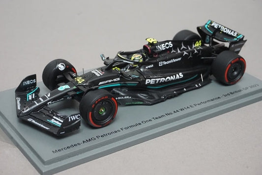 1:43 SPARK S8590 Mercedes-AMG Petronas F1 Team W14 E-Performance British GP 3rd 2023 #44 L. Hamilton model car