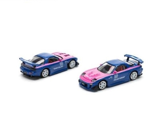 [ Pre-order ] PR640240 POP RACE 1:64 Mazda Amemiya MAZDA RX7 RE-AMEMIYA BLUE/PINK