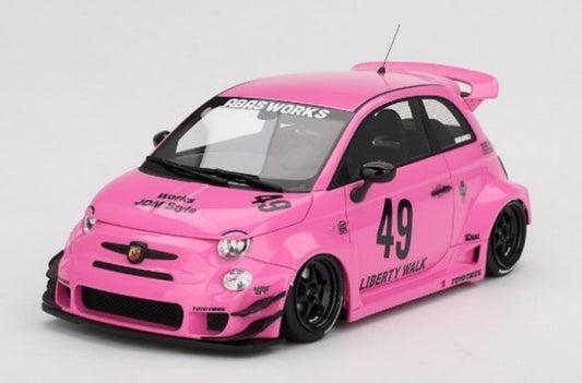 [ Pre-order ] TS0607 TopSpeed 1:18 Abarth 595 LB WORKS x Abas Works Pink