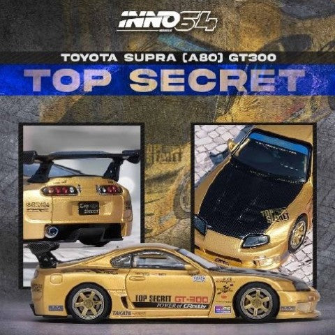 IN64-A80TS-GOLD INNO Models 1:64 Toyota Supra (A80) TOP SECRET GT300 Gold