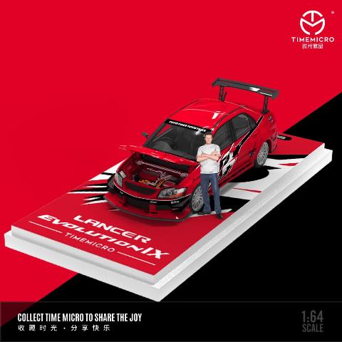 [ Pre-order ] TM800208-1 Time Micro TM 1:64 Mitsubishi Lancer Evolution Mitsubishi EVO IX 9th Generation Bonnet Opening RED Figure Included