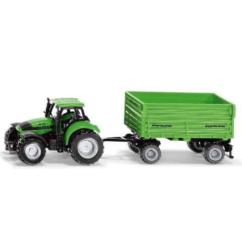 SK1606 SIKU DEUTZ-FAHR Tractor with 4-Wheel Trailer