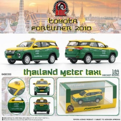 64B0399 BM CREATIONS 1:64 Toyota Fortuner 2018 Thailand Taxi RHD model car