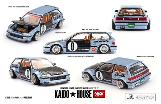 KHMG179 TSM MINI-GT x KAIDO HOUSE 1:64 Honda Civic EF Kaido Roulette V1 LHD model car