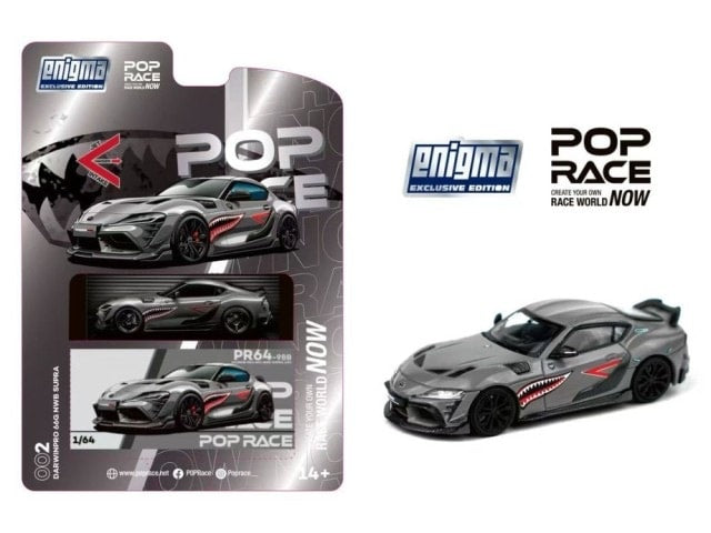 PRE002 POP RACE x Enigma 1:64 Toyota Darwin Pro 66G NWB Supra A90 Grey Metallic (Chase Color) Blister Pack Version
