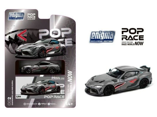 PRE002 POP RACE x Enigma 1:64 Toyota Darwin Pro 66G NWB Supra A90 Grey Metallic (Chase Color) Blister Pack Version