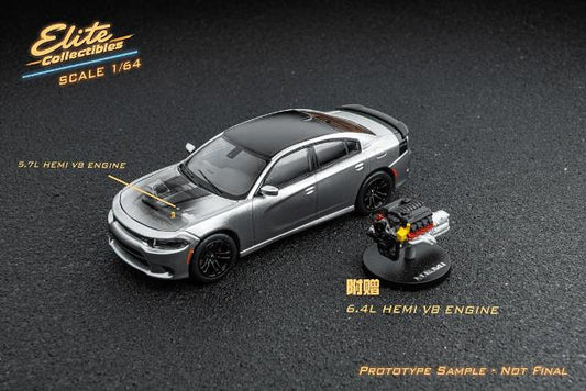 [ Pre-order ] Elite Collectibles 1:64 Dodge Warhorse Daytona HEMI C/Silver