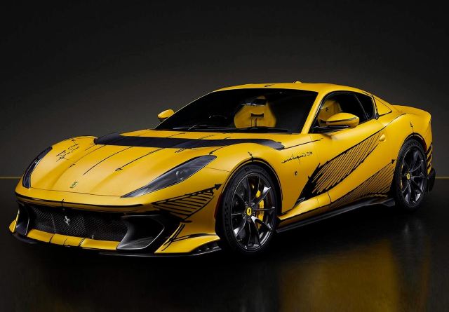P18207ART BBR 1:18 Ferrari 812 Competizione Three-layer yellow blank sheet inspiration limited edition