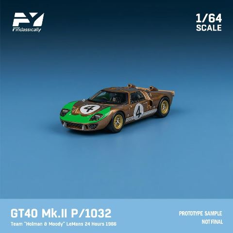 [ Pre-order ] FY64089 Finclassically 1:64 GT40 Mk.II P1032 “Holman & Moody” LeMans 24 Hours 1966 #4 Brown