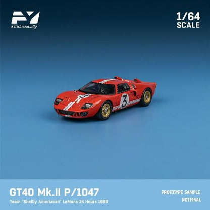 [ Pre-order ] FY64090 Finclassically 1:64 GT40 Mk.II P1047 “Shelby American” LeMans 24 Hours 1966 #3 Red