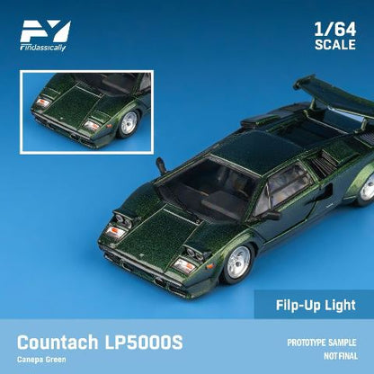 FY64091 Finclassically 1:64 Countach LP5000S Canepa green with wing model car