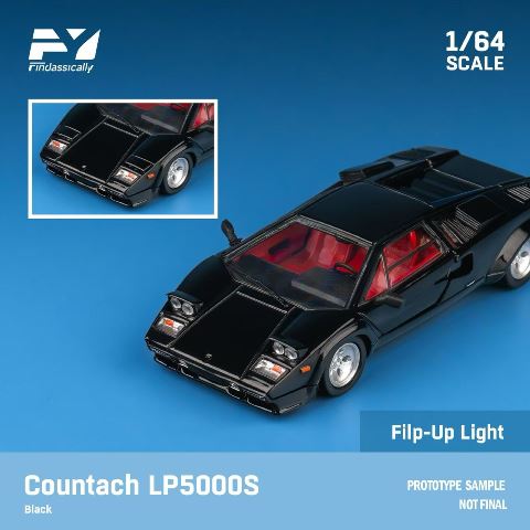 FY64093 Finclassically 1:64 Countach LP5000S Metallic black modelcar
