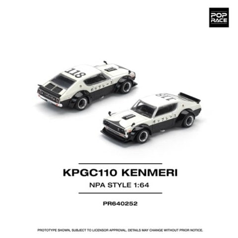 [ Pre-order ] PR640252 POP RACE 1:64 Nissan Skyline GT-R V8 DRIFT (KENMERI) NPA STYLE