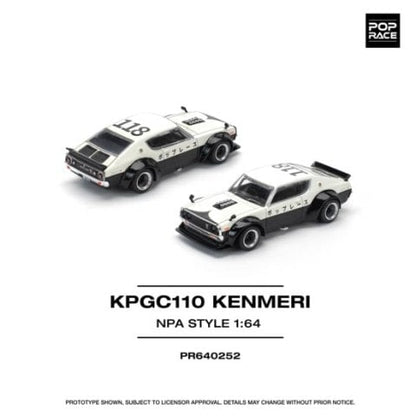 [ Pre-order ] PR640252 POP RACE 1:64 Nissan Skyline GT-R V8 DRIFT (KENMERI) NPA STYLE