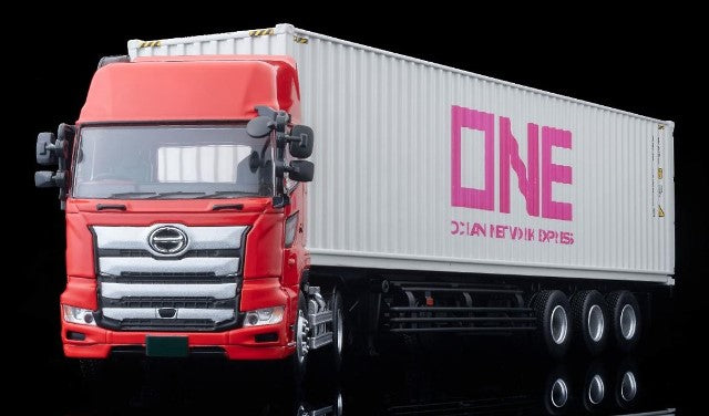 LV-N292d TOMYTEC 1:64 Hino 40ft Marine Container Trailer Toho Sharyo TC36H1C34 Ocean Network Express Gray Container 335252 model car