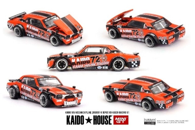 KHMG195 TSM MINI-GT 1:64 Nissan Skyline 2000GT-R (KPGC10) Kaido Racing V1 RHD model car