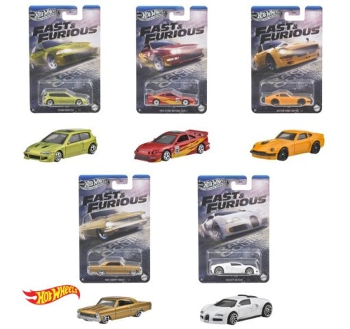 HNR88-986K Hot Wheels Fast & Furious Theme Assortment Racing Course Assortment: 10 pieces