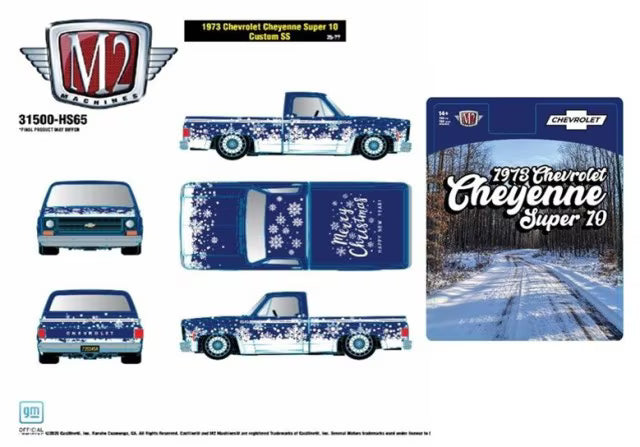 31500-HS65 M2 Machines 1:64 1973 Chevrolet Truck “SS454” Holiday Edition