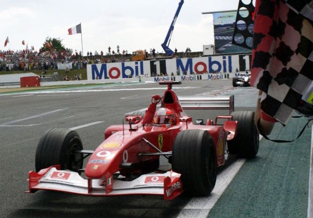[ Pre-order ] BBRC1862B1 BBR 1:18 Ferrari F1 F2002 France GP M. Schumacher World Champion #1