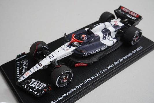 1:43 Spark SCS238 Scuderia AlphaTauri AT04 Gulf Air Bahrain GP 2023 #21 model car